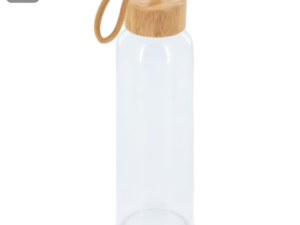 BOTELLA CRISTAL CON TAPÓN BAMBÚ