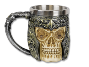 TAZA DECORACIÓN CASCO CALAVERA RESINA 12 CM. COD: 39032