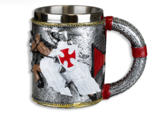 TAZA DECORACIÓN TEMPLARIOS TOLE RESINA 12 CM.  COD: 39367
