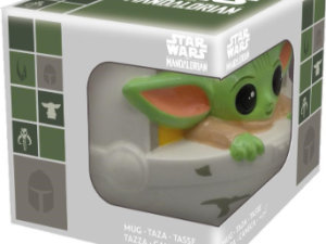 TAZA CERÁMICA DE DISEÑO MANDOLIN GROGU/CAJA DE STAR WARS 10 CM.