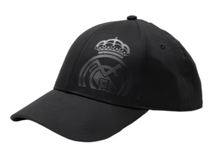 GORRA OFICIAL TOTALMENTE NEGRA LOGO DEL REAL MADRID ADULTO