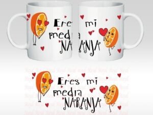 SAN VALENTÍN: TAZA CERÁMICA “MI MEDIA NARANJA” CON CAJA DE REGALO