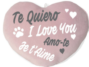 SAN VALENTÍN: PELUCHE COJÍN ENAMORADOS CON MENSAJE 38 cm