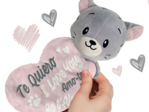 SAN VALENTÍN: PELUCHE “GATO CON CORAZÓN “ 12 cm