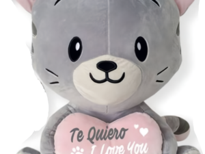 SAN VALENTÍN: PELUCHE “GATO CON CORAZÓN “ 40 cm