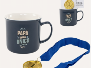 SET TAZA 330 ml + MEDALLA PAPA ERES ÚNICO