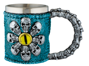 TAZA DECORACIÓN CALAVERAS OJO RESINA 12 CM. COD: 39291
