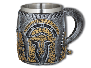 TAZA DECORACIĆN CASCO ARMADURA RESINA 11.5 CM. COD: 39552