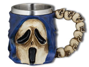 TAZA DECORACIÓN CALAVERA GHOST RESINA 11 CM.  COD: 39551