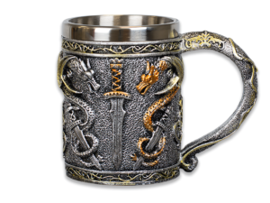 TAZA DECORACIÓN DRAGÓN SWORD RESINA 12 CM. COD: 39379