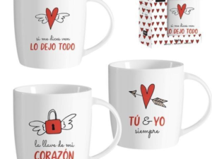 SAN VALENTÍN: TAZA CERÁMICA “LO DEJO TODO” CON CAJA DE REGALO