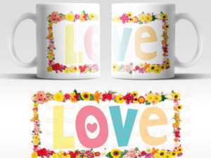 SAN VALENTÍN: TAZA CERÁMICA “LOVE FLOWERS” CON CAJA DE REGALO