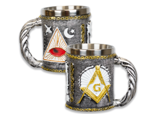 TAZA DECORACIÓN MASONES RESINA 12 cm MOD 39254