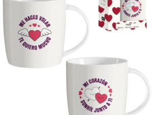 SAN VALENTÍN: TAZA CERÁMICA “ME HACES VOLAR” CON CAJA DE REGALO
