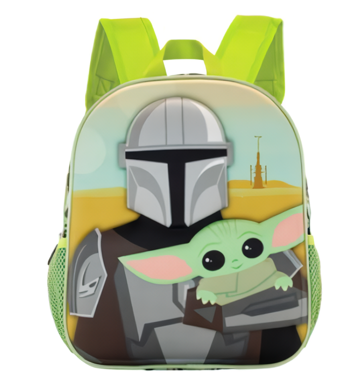 CONJUNTO (MOCHILA 3D DE THE WARS 33 cm + PLUMIER 29 PIEZAS + BOTELLA DE ACERO INOX DE STAR WARS 780 ml + BRAGA DE STAR WARS + REGALO SORPRESA)