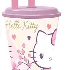 VASO CON CAÑA HELLO KITTY 430 ml