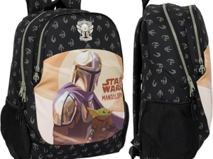 CONJUNTO (MOCHILA 3D DE THE WARS 33 cm + PLUMIER 29 PIEZAS  + BOTELLA DE ACERO INOX DE STAR WARS 780 ml + BRAGA DE STAR WARS + REGALO SORPRESA)