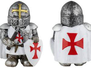 FIGURA RESINA CABALLERO TEMPLARIO HACHA BLANCA.  COD: 39449