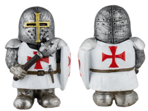 FIGURA RESINA CABALLERO TEMPLARIO MAZA BLANCA.  COD: 39450