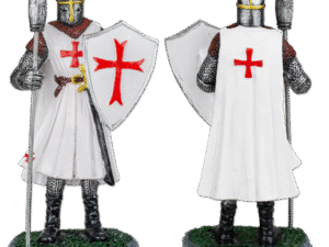 COLECCION FIGURAS RESINA CABALLEROS TEMPLAROS BLANCO 8 cm.  COD 39(498-501-504-507-510-513-516)