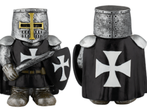 FIGURA RESINA CABALLERO TEMPLARIO ESPADA NEGRO.  COD: 39444