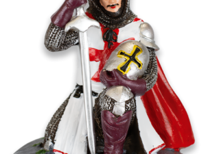 FIGURA RESINA CABALLERO TEMPLARIO CAPA ROJA. COD: 39241