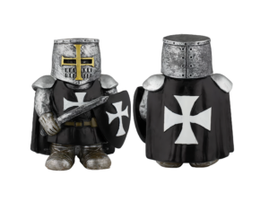COLECCION DE FIGURAS RESINA CABALLERO TEMPLARIO NEGRO.  COD: 394(44-47)