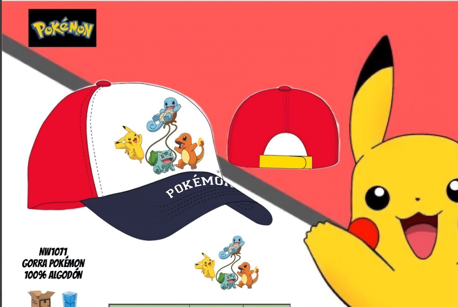 POKÉMON: GORRA ALGODÓN GRUPO POKÉMON