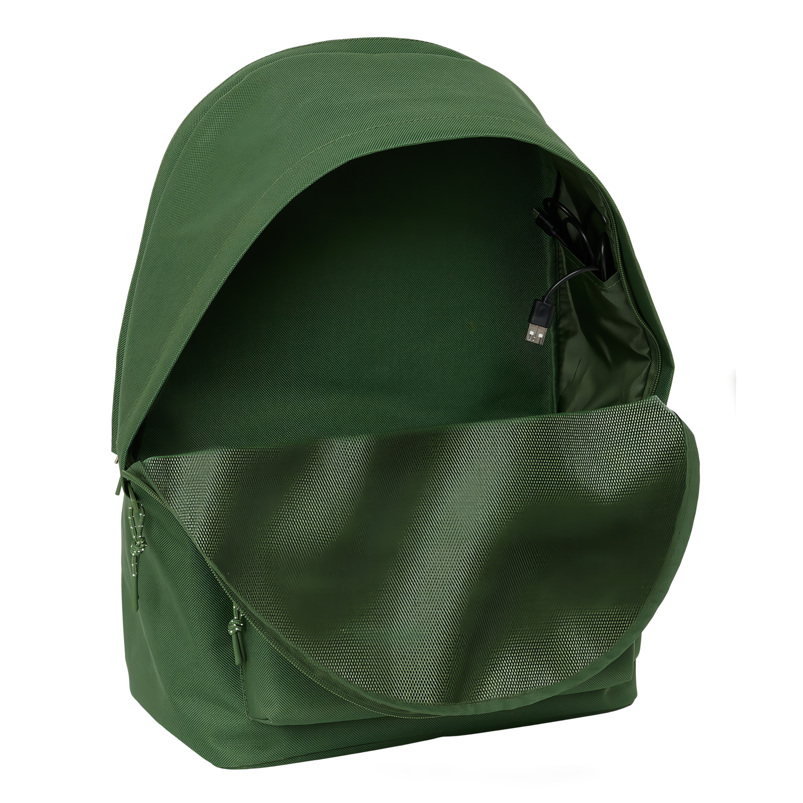 MOCHILA DOBLE PARA PORTATIL 15,6” + USB 44 CM CAQUI - Imagen 3