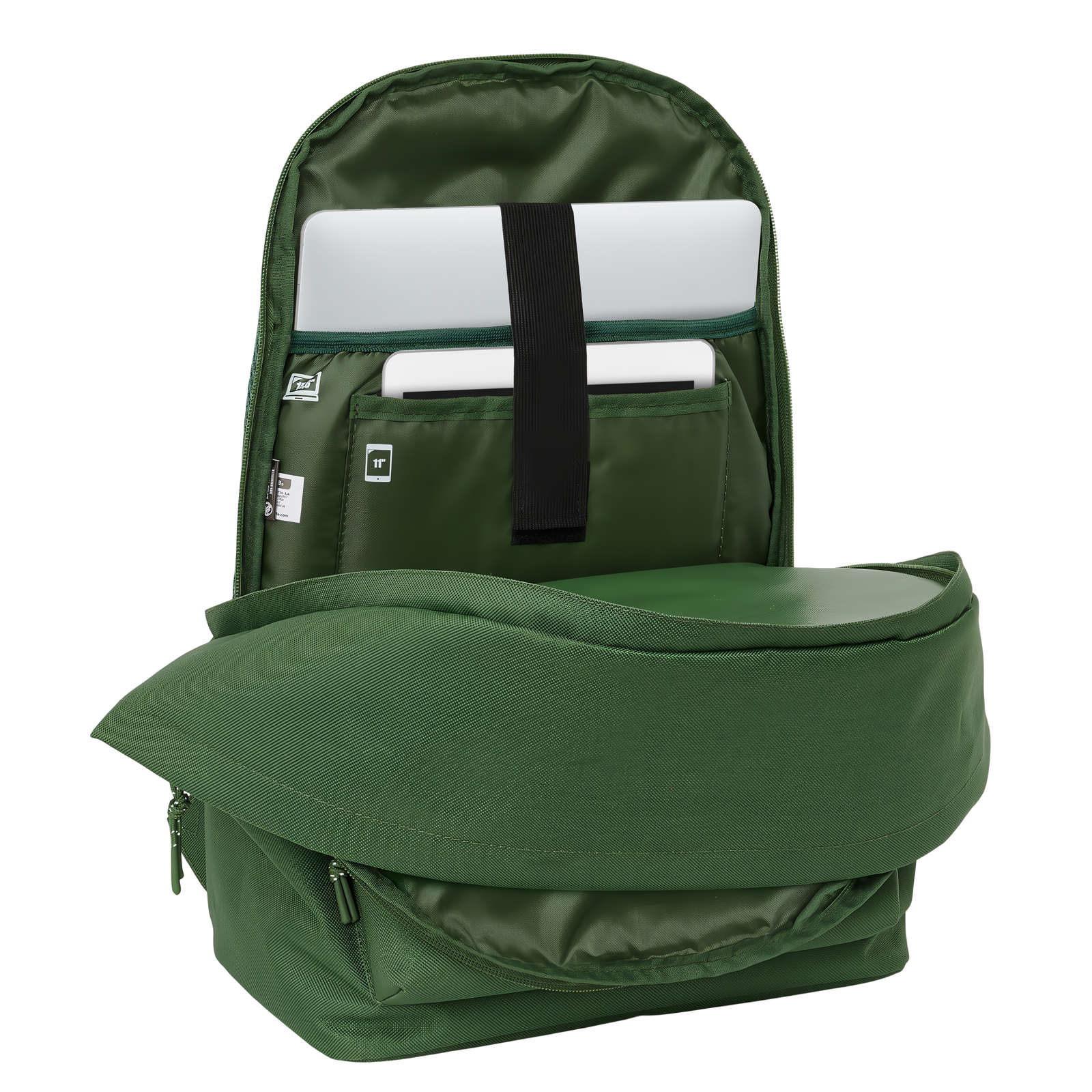MOCHILA DOBLE PARA PORTATIL 15,6” + USB 44 CM CAQUI - Imagen 2