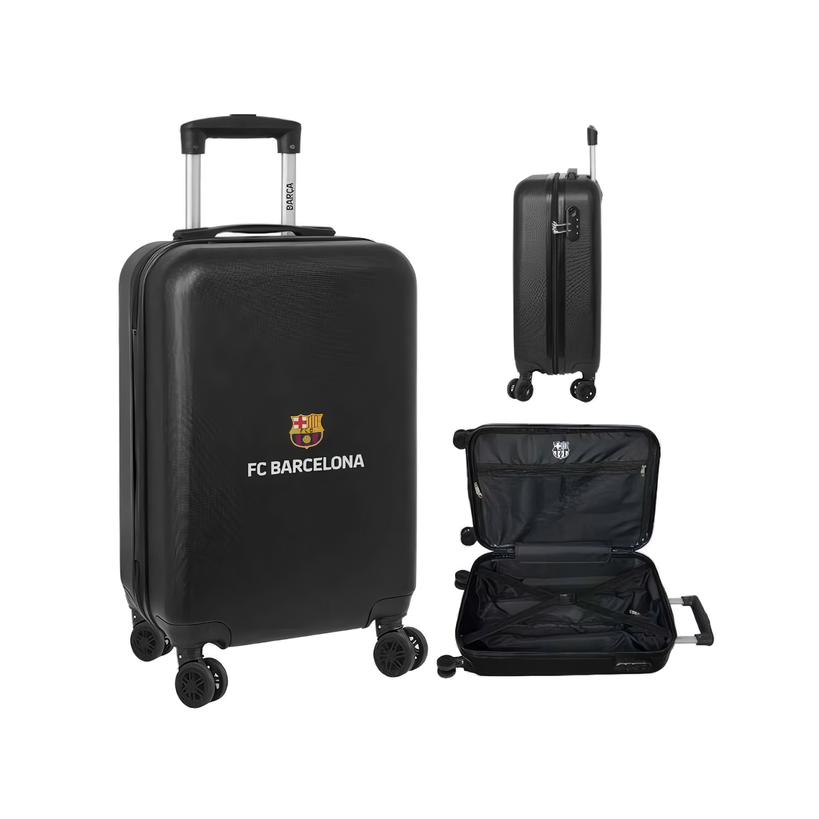 MALETA TROLLEY CABINA NEGRA PREMIUM 3ª EQUIPACIÓN FC BARCELONA 55 cm - Imagen 4
