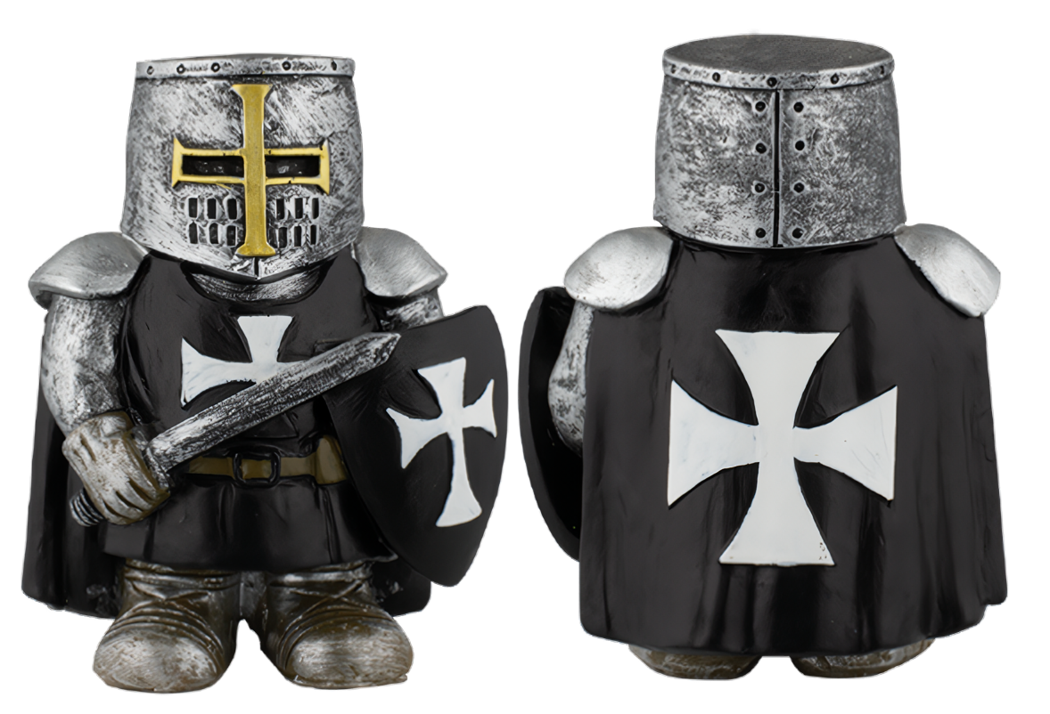 FIGURA RESINA CABALLERO TEMPLARIO ESPADA NEGRO COD: 39444