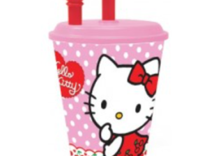 VASO CON CAÑA HELLO KITTY 430 ml