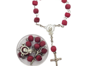 ROSARIO PERFUMADO DE MANO COBRE Y MADERA “GLORIA”.  COD: Z-686