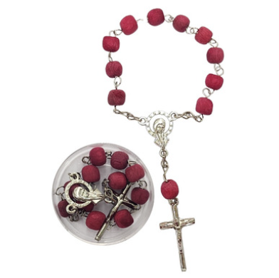 ROSARIO PERFUMADO DE MANO COBRE Y MADERA “GLORIA”. COD: Z-686