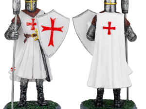 COLECCION FIGURAS RESINA CABALLEROS TEMPLAROS BLANCO 18 cm.  COD 39(500-503-506-509-512-515-518)