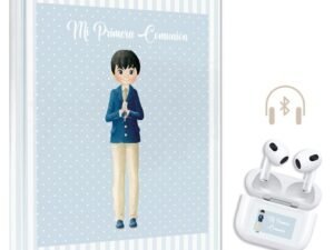 LIBRO PRIMERA COMUNIÓN NIÑO BANDOLERA CON AURICULARES