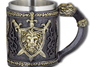 TAZA DECORACIÓN ESCUDO LEÓN RESINA.  COD: 39553