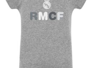 BODY SUIT MANGA CORTA BEBE REAL MADRID GRIS.