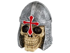 FIGURA DE RESINA CALAVERA CRUZ TEMPLARIA 12 cm. COD: 39146