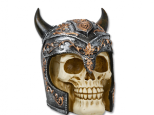 FIGURA DE RESINA CALAVERA CRUZ TEMPLARIA 12 cm.  COD: 39146