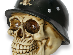 FIGURA DE RESINA CALAVERA MILITAR BONES 14 cm.  COD: 39312