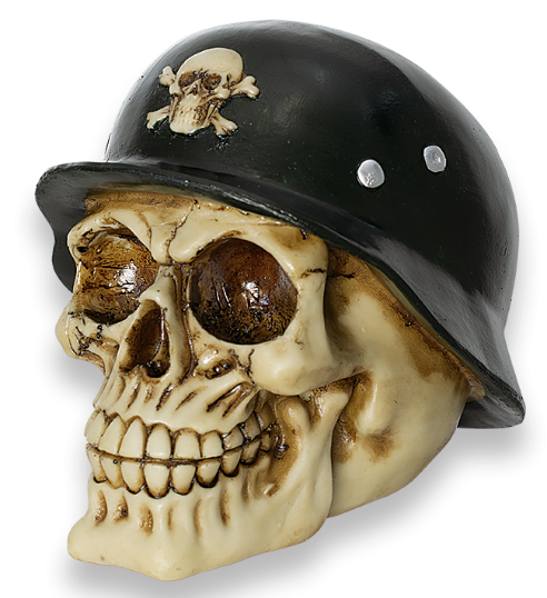 FIGURA DE RESINA CALAVERA MILITAR BONES 14 cm. COD: 39312
