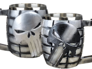 TAZA DECORACIÓN CALAVERA TOLE RESINA 12 CM.  COD: 39398