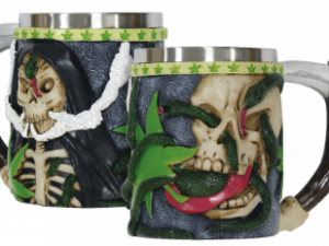 TAZA DECORACIÓN SNAKE & SKULL RESINA. COD: 39400