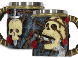 TAZA DECORACIÓN SOSE & SKULL RESINA 12 CM. COD: 39403