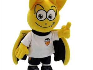 PELUCHE MASCOTA CAMISETA BLANCA DEL VALENCIA C.F