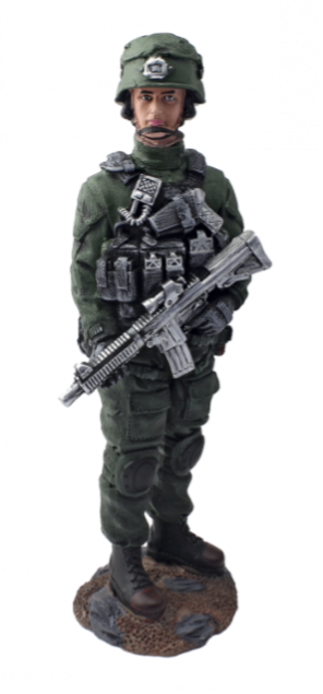 FIGURA DE RESINA AMERICAN CORPS SOLDADO METRALLETA 30 cm. COD: 39433