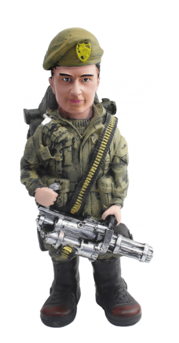 FIGURA DE RESINA AMERICAN CORPS SOLDADO AMETRALLADORA 29 cm. COD: 39434