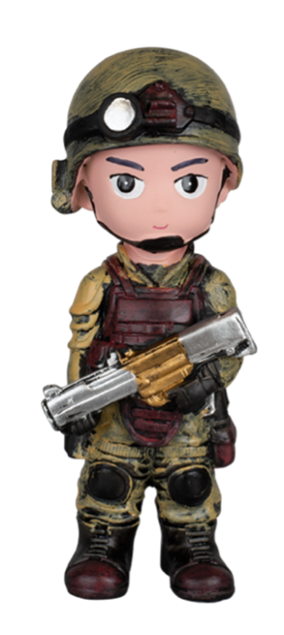 FIGURA DE RESINA AMERICAN CORPS SOLDADO CON CASCO 16 cm. COD: 39436